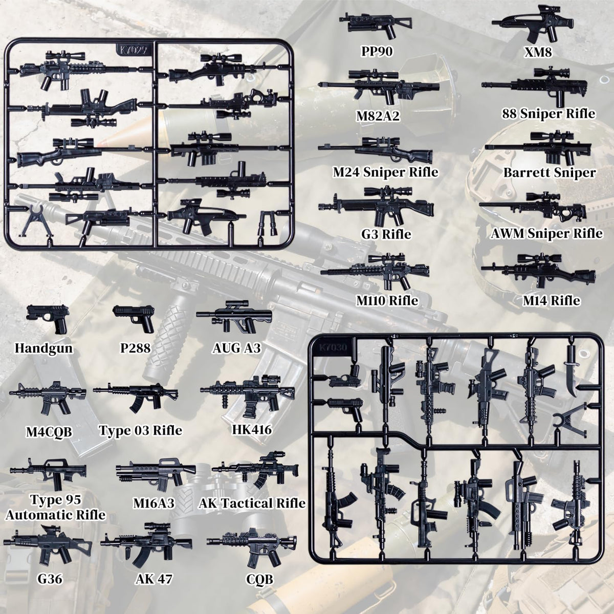 Himirich U.S. WW2 military weapons pack for mini figures in black ABS plastic - view 14