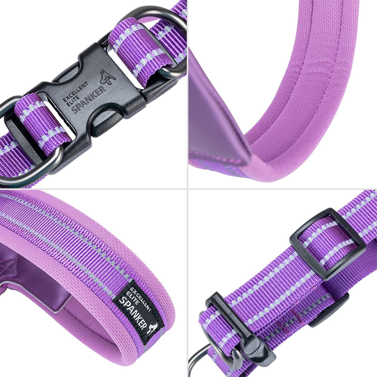 EXCELLENT ELITE SPANKER Reflective Step-in Dog Harness Vest Chest - Purple / XL-Chest 26-28" - image 3
