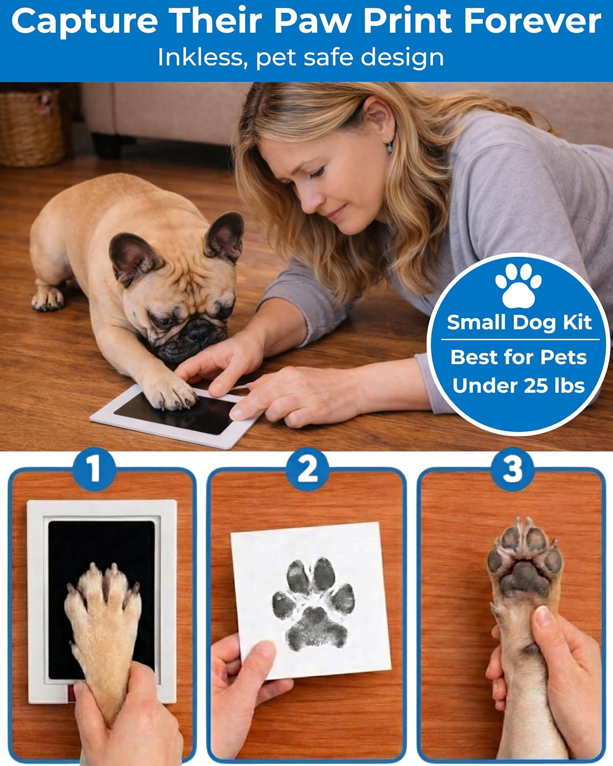 Black Dog Urn for Ashes 4 Customizable Displays Ink Paw Print Kit – Essentials for Dogs - Black Small - image 4
