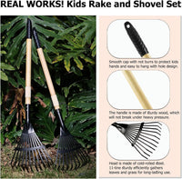 CHEERBANK kid rakes, four child size lawn rakes with wooden handles - view 7