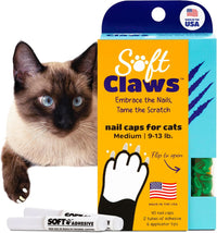 Soft Claws Nail Caps for Medium Cats, 40 Caps - Green / Medium