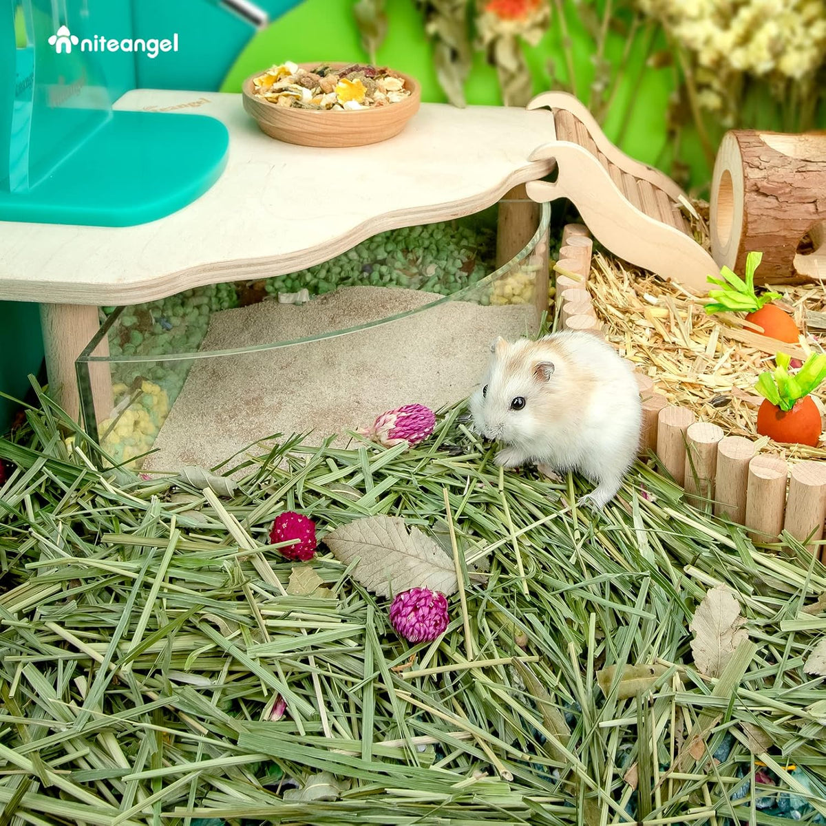 Niteangel Natural & Soft Hamster Bedding Mate: Air-Dried Flowers - Orchard Grass & Flower - image 4