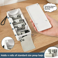 Dog Poop Bag Dispenser, Wall-Mounted Dog Bag dispenser Outdoor or Indoor for Doggy and Pets, Black - White - image 4