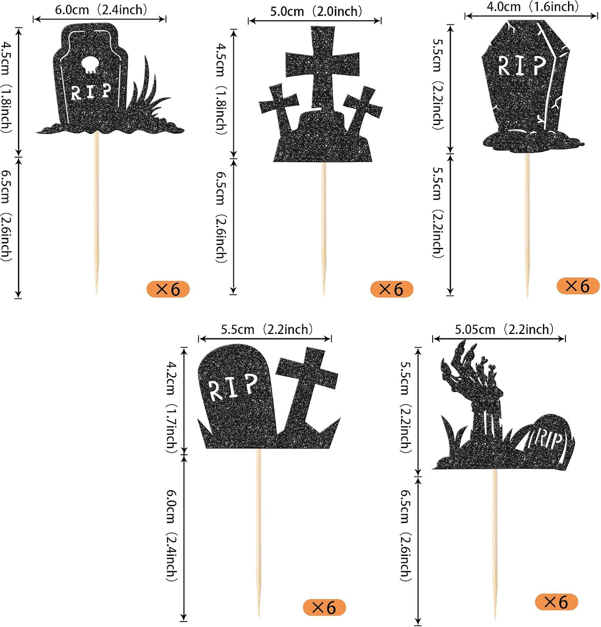 Rsstarxi 24 Pack Ghost Baby Boo Cupcake Toppers Glitter Spooky Little - Design 12 - image 2
