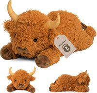 Wepop 5lbs Highland Cow Weighted Stuffed Animals 22in Giant Highland - Highland Cow-p