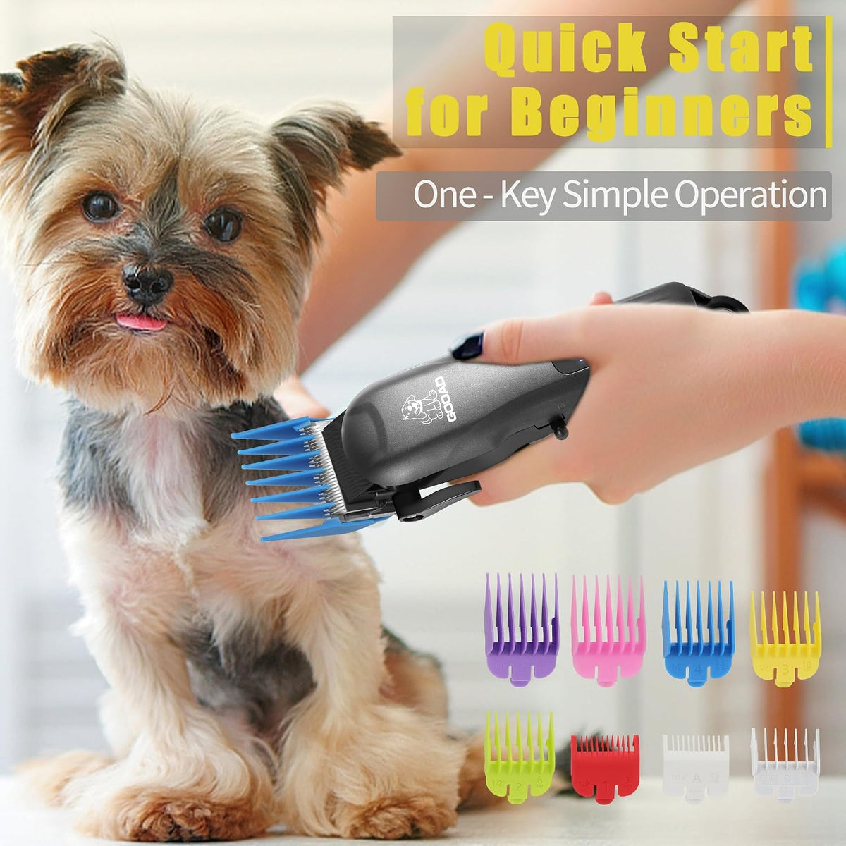 Dog Clippers Grooming Kit with Paw Trimmer - Black - image 4