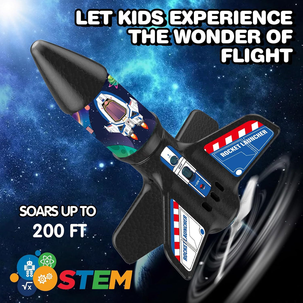 Rocket Launcher for Kids - Self-Launching 200 ft Motorized Outdoor Electric Play Toy, High Flying - Universe - image 2