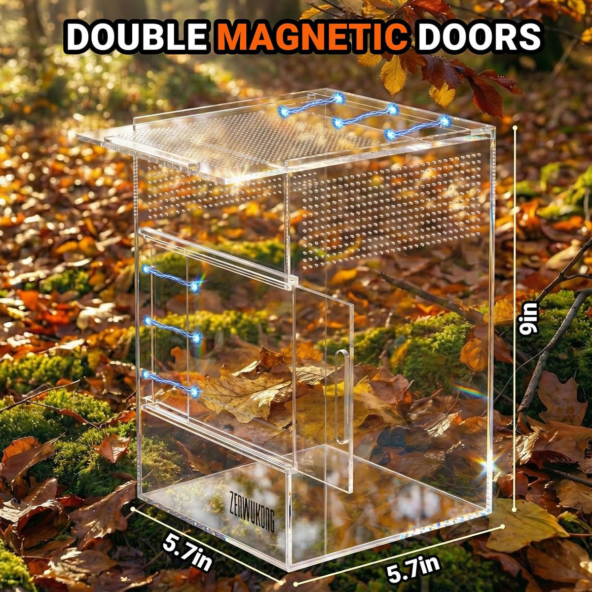 Jumping Spider Enclosure, Acrylic Terrarium Habitat for Spiders - 6x6x9inch - image 4