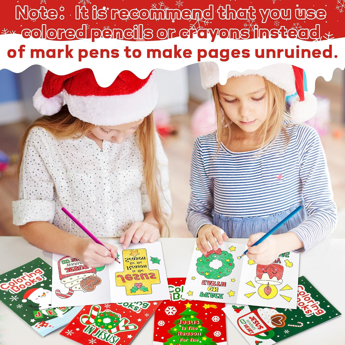 24Pcs Bible Coloring Books Religious Theme DIY Color-in Pages – Fun for Kids & Family - Christmas Religious (48Pcs) - image 4