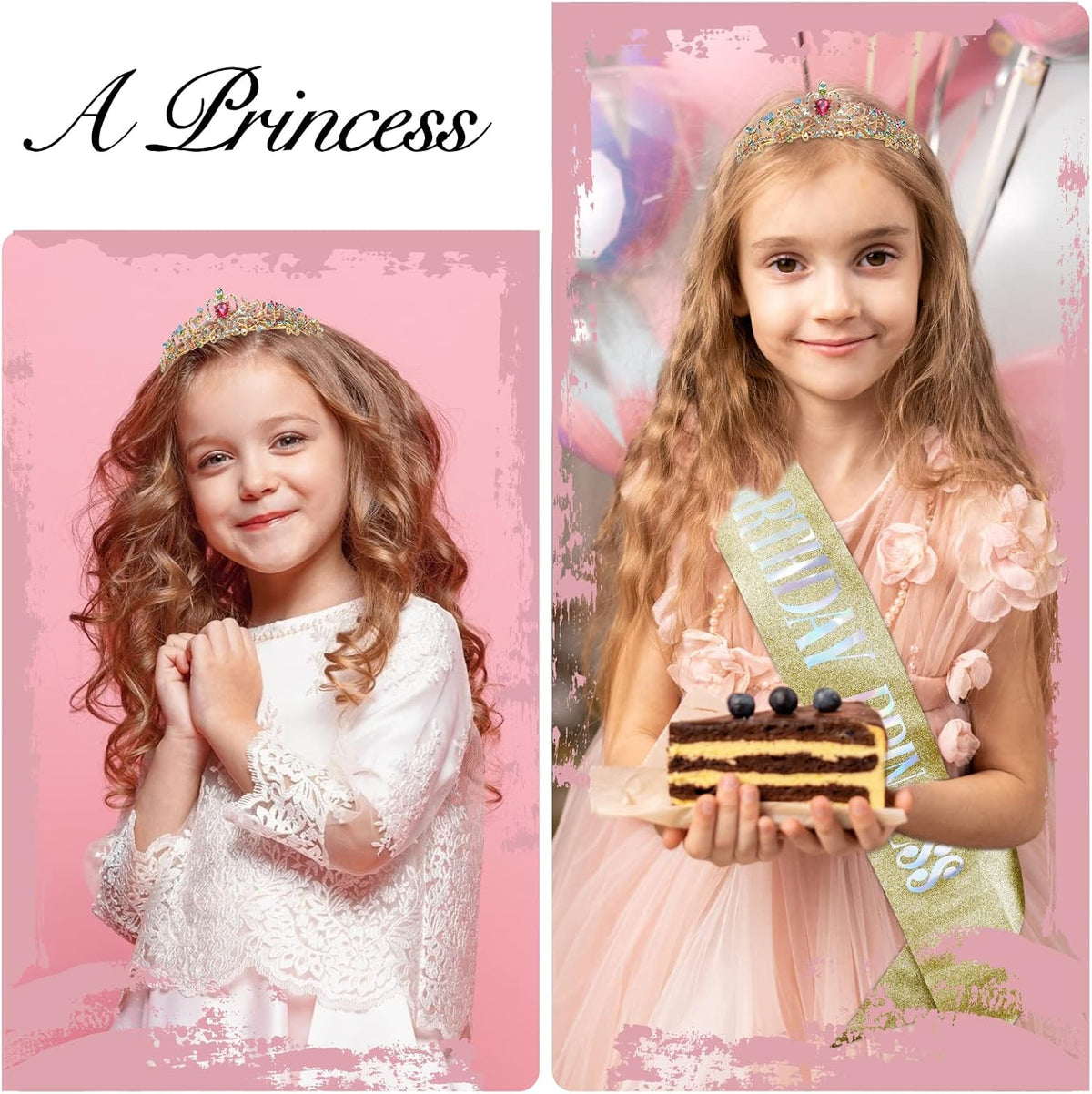 CIEHER Princess Crown and Birthday Sash Set - Multi-colored - image 3