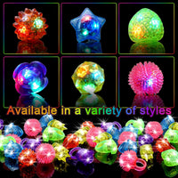 OLUPP LED light up rings in six shapes and colors, 48 pack - view 8