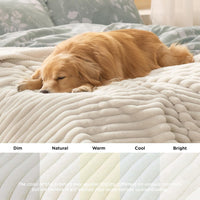 Bedsure ComfyFleece Waterproof Dog Blankets for Large Dogs - L(40x50")-1pc / Cream - image 2
