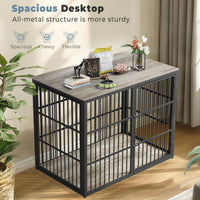 Lyromix 48'' XXL Dog Crate Furniture with 3 Doors for Large Dogs – Essentials for Dogs - Ancient gray / 47.2"L x 29.1"W x 37.6"H - image 4