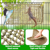 Bird Seagrass Mat 30 x 7 Inch Parrot Natural Seagrass Woven Net - 2Pcs 23.6" × 13.8" - image 2