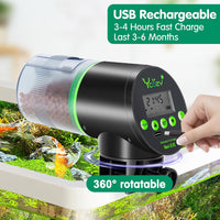 Automatic Fish Feeder Rechargeable with USB Cable Moisture-Proof - Rechargeable EVS - image 2