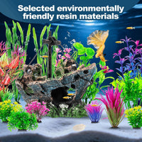 8Pcs Fish Tank Decorations Set Sunken Ship Decoration - 16 Pcs - image 4