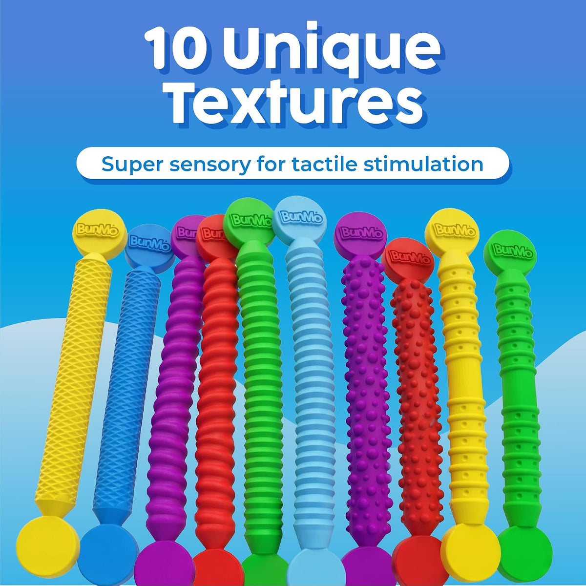 BUNMO Stretchy Strings, Stimulating & Fun Fidget Toys for Kids - Mini Sensory - 10 Pack - image 2