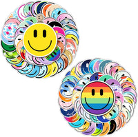 50PCS Smile Face Stickers Cute Water Bottle Stickers for Kids – Fun for Kids & Family - 100pcs Smile Stickers