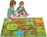 Oriate Kids Dream Mat Modern City Road Map Rug - Farm Mat