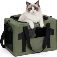 Pecute Cat Carrier Stable, Pet Carrier with Privacy Partition - Green / 18.5"L x 12.9"W x 11.8"H