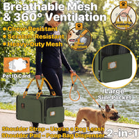 Expandable Pet Carrier for Small Cats & Dogs - 18.0"L x 11.0"W x 11.0"H / Forest Green - image 4