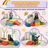 jela 6-piece soft foam climbing blocks for toddlers in brown - view 14