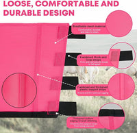 Premium 4-Pack Horse Fly Boots & Leggings Loose-Fit Fine Mesh with Stay-On Fasteners, Support Strips & Anti-Stomp Design Breathable Non-Slip Protection Leg Wrap (Large) Rose Pink