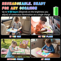 16" Rechargeable LED Drawing Board for Kids, 7 Colors - White4 / 2PACK - image 4