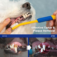 PETHROOM] Pet Toothbrush | Dogs and Cats Teeth Brushing Cleaning Tooth Care | Soft Bristle Cleaning Toothbrush for Dog Puppy Cat, Removing Old Plaque and Tartar (Medium)