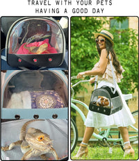 Bearded Dragon Travel Backpack with Harness and Leash Set - Black / Carrier+LSH Brown - image 4