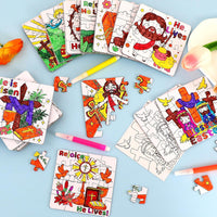 MUOUAKATE Christian Halloween crafts for kids, 24 blank coloring puzzle sets - view 24