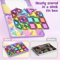 42PCS Mini Magnetic Tiles Travel Set with Iron Storage Box - 42 Pieces - image 4