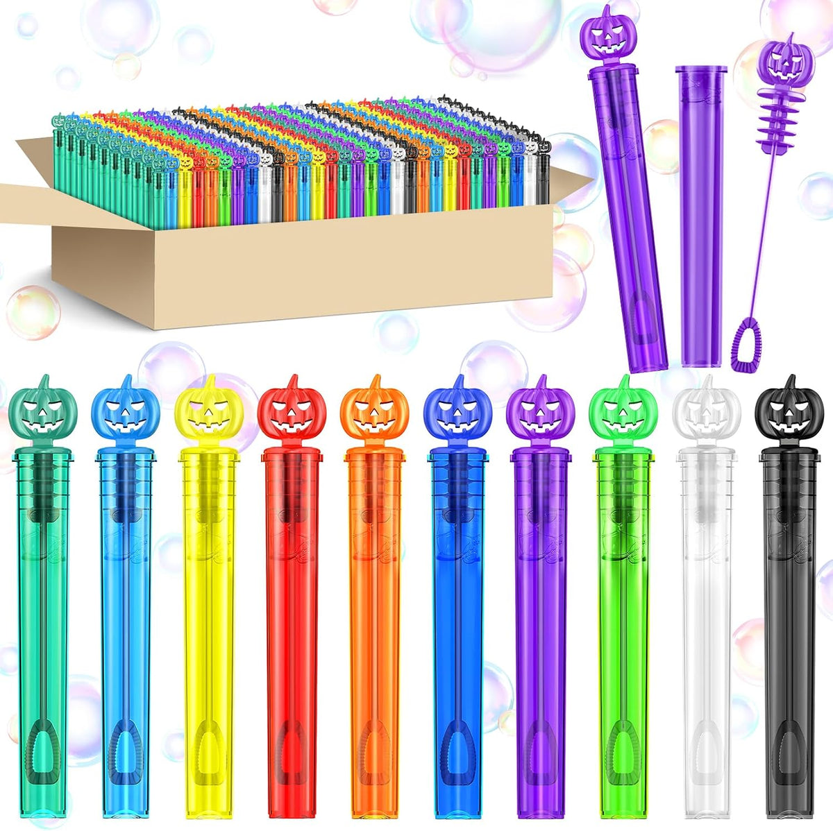 SpringFlower 36-pack of mini Halloween bubble wands in 4 colors - view 3