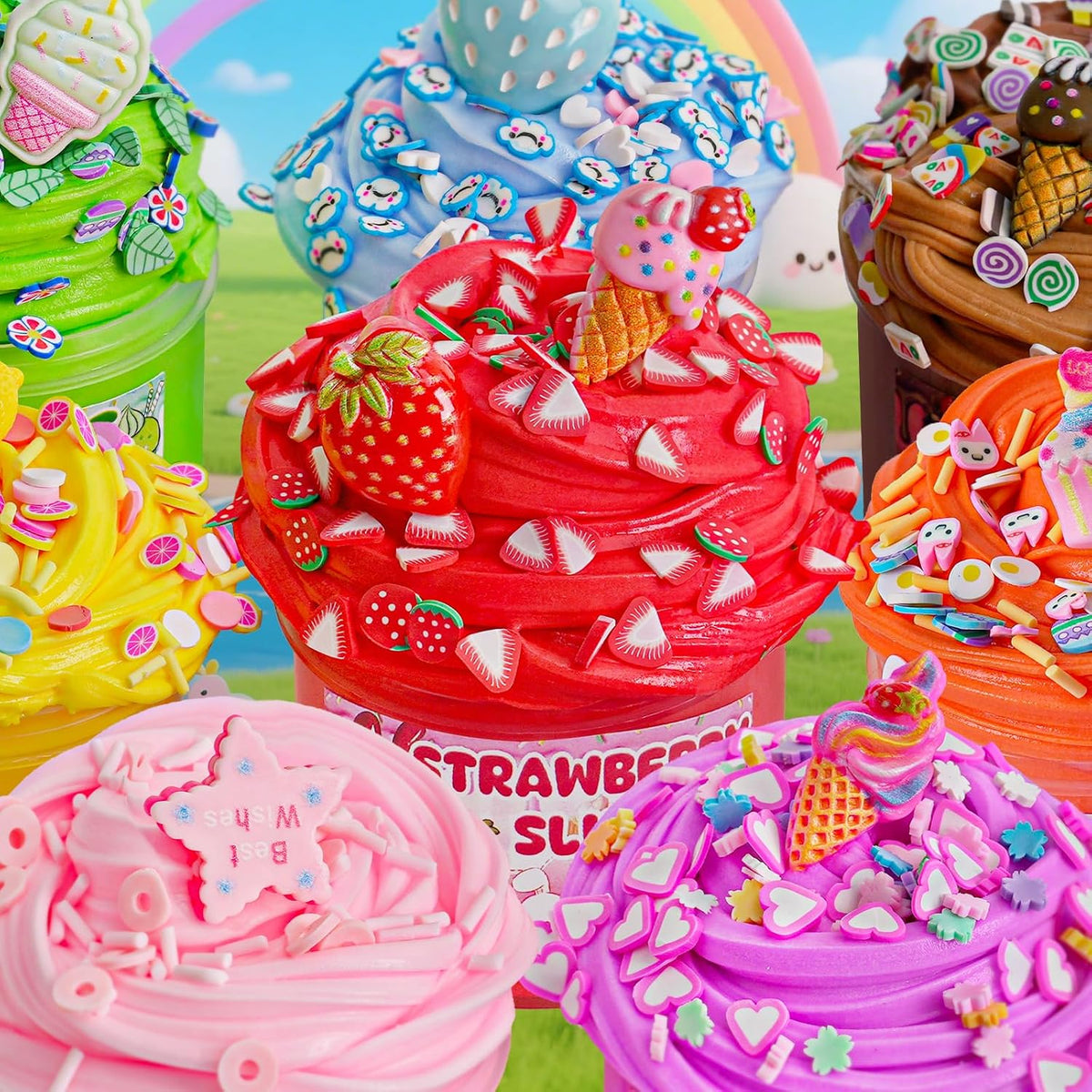 LAWOHO 18 pack butter slime kit for girls with slime add-ins and charms - view 15