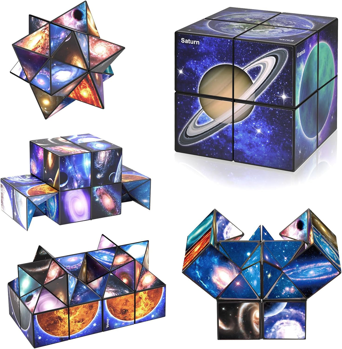 Euclidean Cube Fidget Toys for Kids 2 in 1 Star Cube Magic Cube - Starry Sky