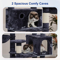 Cat Tree, 74" Tower for Large Cats, Big Condo & Hammock GCT030G – Essentials for Cats - 80.7'' / Smoky gray - image 2