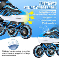 Adjustable Inline Skates for Kids Ages 4-12 – Fun for Kids & Family - Blue / Medium-Big Kids（13j-3 US） - image 3
