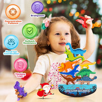 IPOURUP Dinosaur Toys for Kids 3-5: Wooden Stacking Montessori Toys - Dinosaur Blocks - image 2
