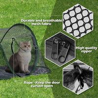Cat Tent Outdoor, Pet Enclosure Tent Suitable for Cats and Small Animals, Indoor Playpen Portable - Dark Green - image 4