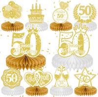 10 Pcs Retirement Party Decorations - 50th Anniversary Style