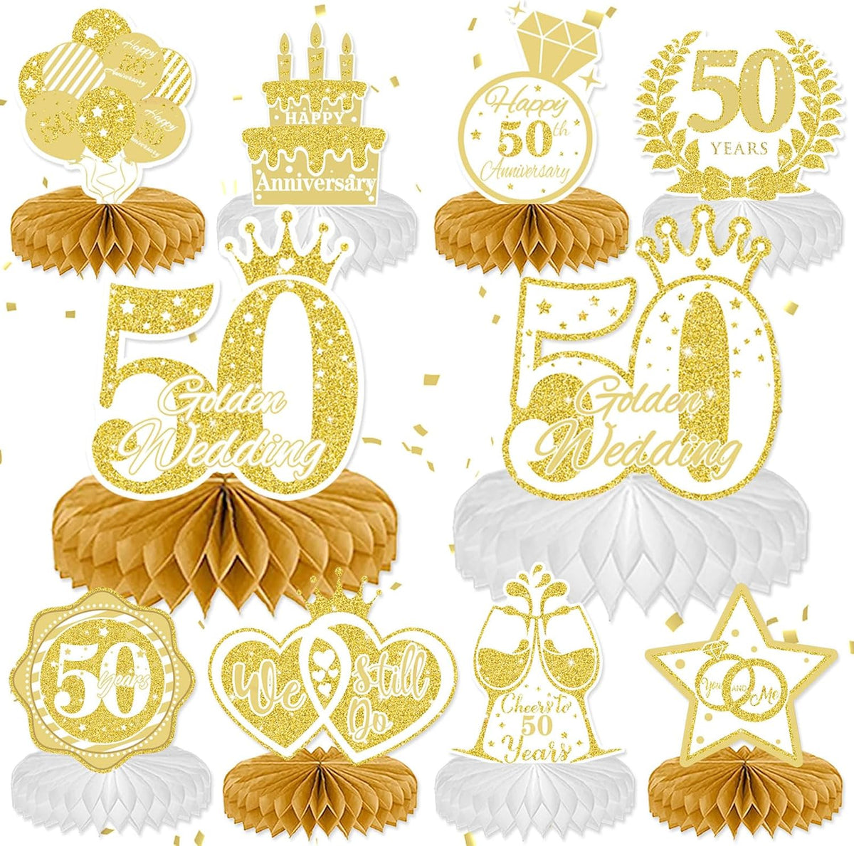 10 Pcs Retirement Party Decorations - 50th Anniversary Style