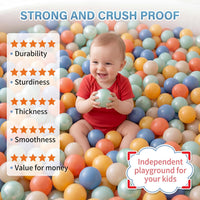 Clear Ball Pit Balls - Crush Proof Plastic Toy Balls for Boys and Girls – Fun for Kids & Family - 170 PACK / orange,teal - image 4