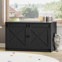 Hzuaneri Cat Litter Box Enclosure - Black / 39.4"L x 21.7"W x 23.6"H