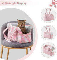 Machamie's Luxury Pet Carrier - Mesh Windows, Soft Cat & Small Dog Carrier, Fashionable Cat & Dog Purse, 15 lb Max