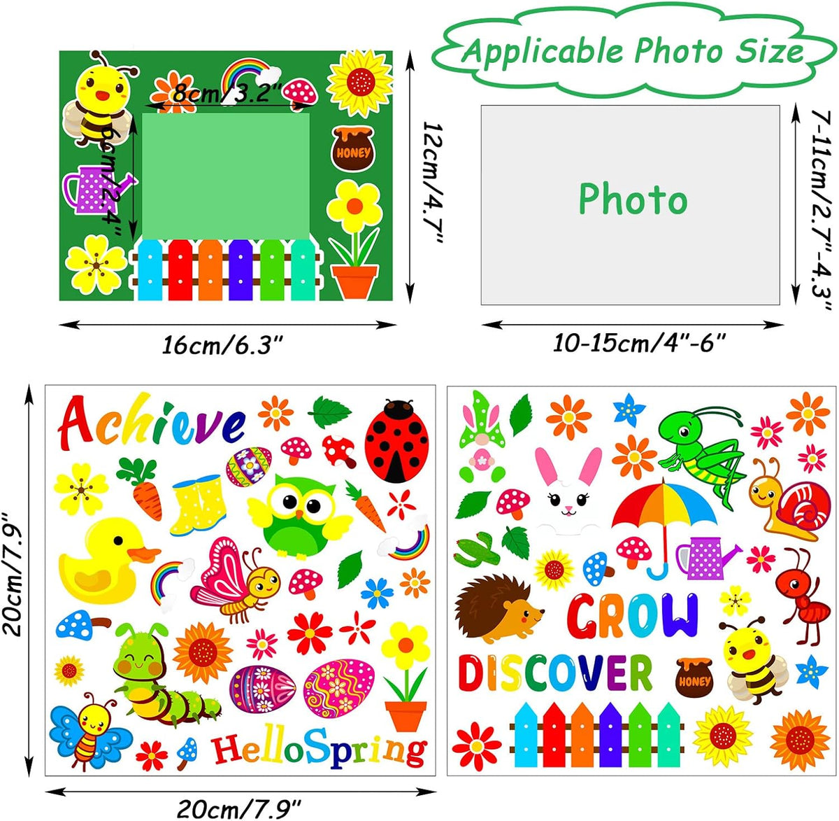 30 Packs Halloween Arts and Crafts for Kids Picture Frame Craft Kits - Spring - image 3