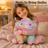 Wepop 5lbs Highland Cow Weighted Stuffed Animals 22in Giant Highland - Highland Cow-colorz - image 2
