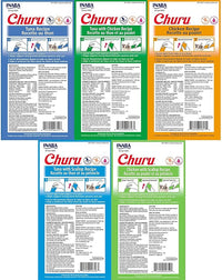 INABA Churu Lickable Creamy Purée Cat Treats 5 Flavor Variety Pack of 40 Tubes