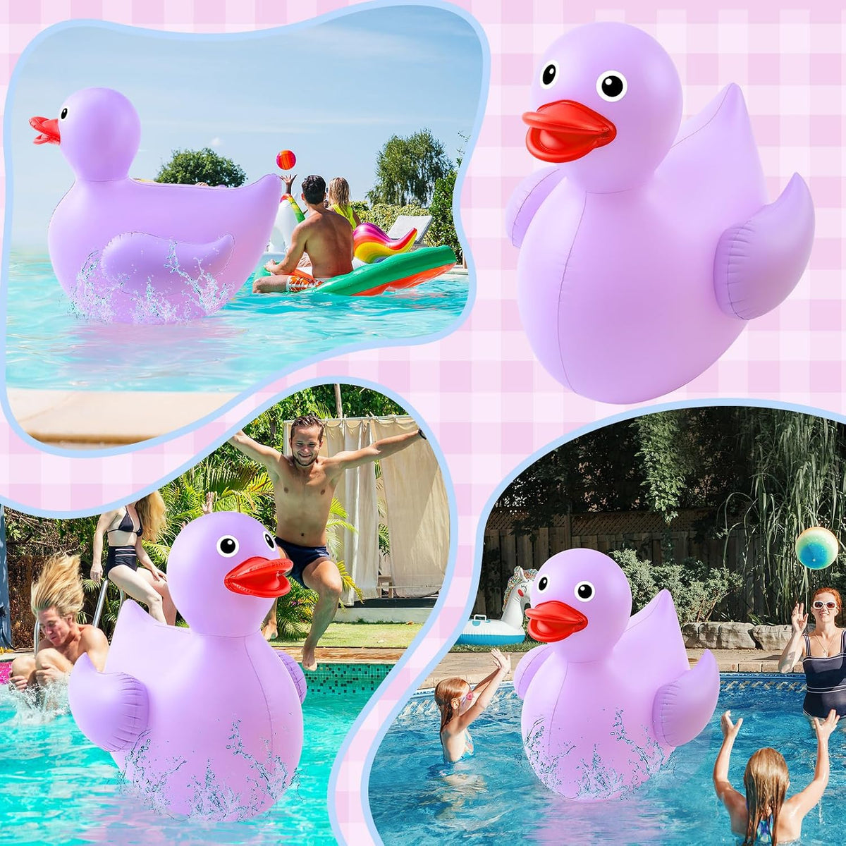 Hungdao 1 Pack 4 Feet Giant Inflatable Duck Pool Float - Purple / 1 - image 3