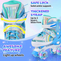 SHDSL pink rainbow light up adjustable roller skates for girls - view 26