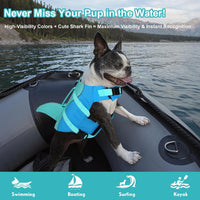 Dogcheer Dog Life Jacket, Cute Shark Dog Life Vest for Swimming Boating with Superior Buoyancy - Pool Blue / X-small - image 4